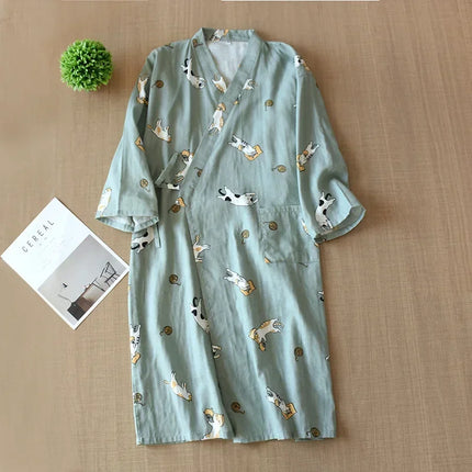 Pigiama kimono in stile giapponese estate nuovo pigiama di garza di cotone 100% camicia da notte da donna SPA yukata homewear pigiama lungo da donna