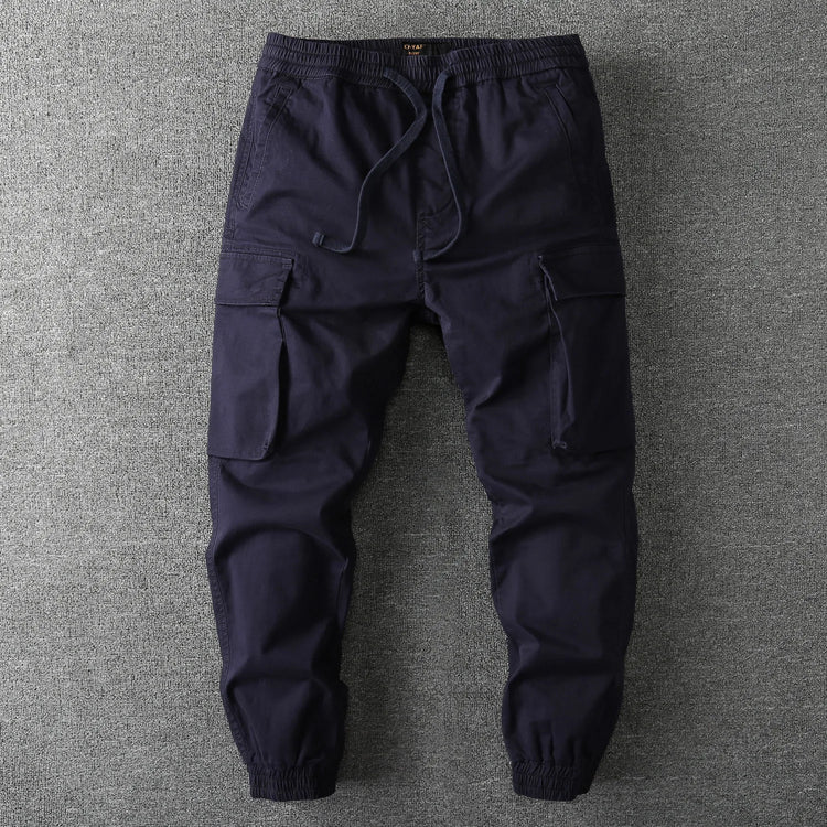 Men's Fall Winter Cargo Jogger Pants, Slight Stretch Relaxed Fit Camo Workwear Trousers, Outdoor Durable Cuffed Casual Pants