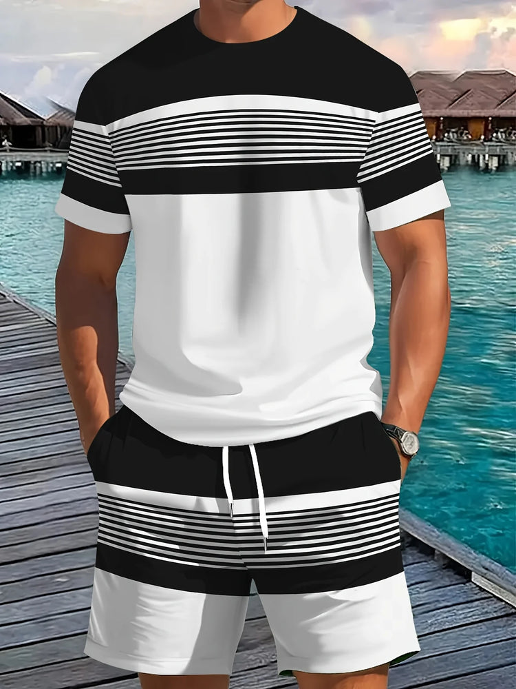 2026 Set da due pezzi casual da uomo di nuovo arrivo estivo 2026 Camicia a maniche corte con stampa