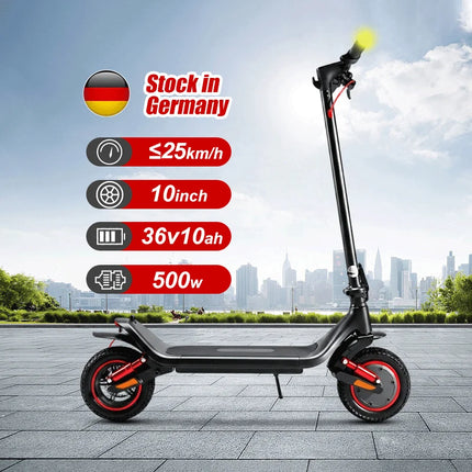 Monopattino Elettrico con Batteria 36V10Ah, Velocità 35km/h, Autonomia 35KM, Pneumatici da 10 Pollici, Motore 500W, per Adulti, Carico Massimo 120kg