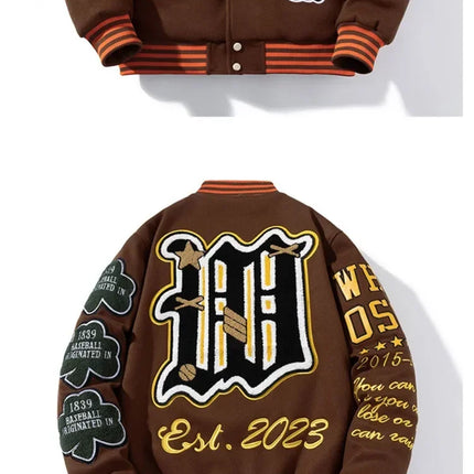2026 Embroidery Varsity Men Women Letter Winter American Baseball Jacket Hip Hop Woolen Coat Thick Warm Outwear Par QW3MV