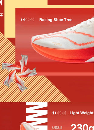 Li-Ning Men's RED HARE 8 PRO Racing Running Shoes BOOM FIBER Cushion Stable Sport Shoes Anti-Slip Wearable Sneakers ARPV003 PlatiNum