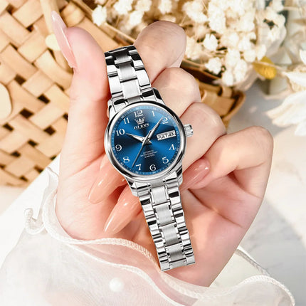 OLEVS Orologio di lusso di alta qualità per donna Orologio meccanico automatico da donna impermeabile in acciaio inossidabile Orologi da donna eleganti platinumshop