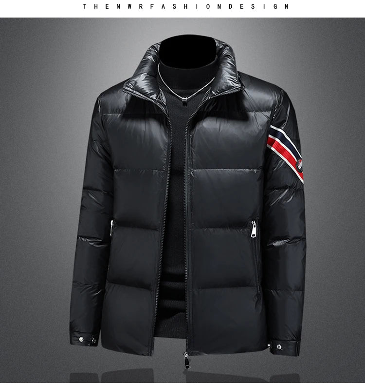 New Men's Short Down Jacket Korean Style Trendy stand collar Winter Coat Fashionable Stylish Warm Puffer Jacket