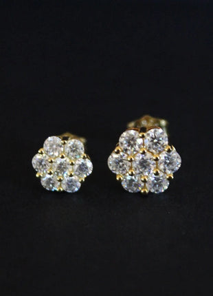 Moissanite Stud Earrings for Women Luxury Women Full Moissanite Stud Earrings Flower D Color Women's Moissanite Set Jewerly PlatiNum