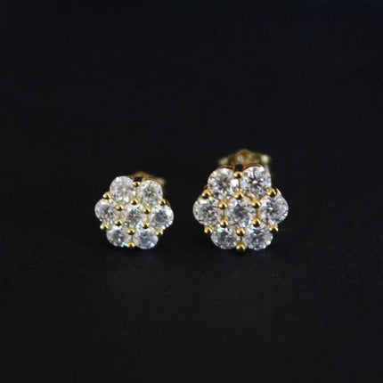 Moissanite Stud Earrings for Women Luxury Women Full Moissanite Stud Earrings Flower D Color Women's Moissanite Set Jewerly PlatiNum