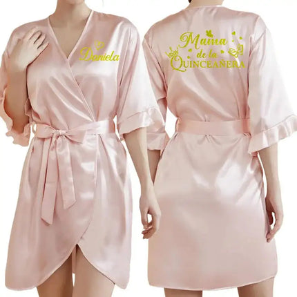 Personalizza il nome Quinceanera Sweet 15th Birthday Party accappatoio Floral Girl quindici anni abito Quinceañera platinumshop