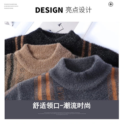 2025 New Winter Fashion Cashmere Sweater Men High Quality Comfortable Mens Sweaters Thick Warm Male Pullover