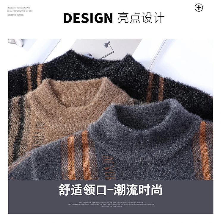 2025 New Winter Fashion Cashmere Sweater Men High Quality Comfortable Mens Sweaters Thick Warm Male Pullover