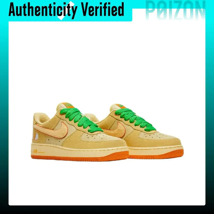 Nike x DOAF Air Force 1 Low top Skateboard Shoes Unisex Yellow IU7612-700