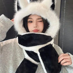 Black plush fox ears