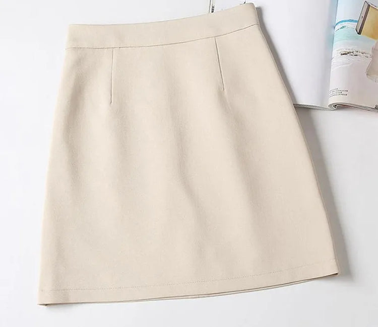 Minigonne estive Donna Chiffon Nero Bianco Moda Ufficiale Faldas 2022 Mujer Coreano Gonna a tubino Vita alta Breve Jupe femminile
