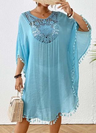 Abito Copricostume Estivo da Donna con Scollo Quadrato, Protezione Solare, Vestibilità Ampia, Traforato, per Spiaggia e Vacanze platinumshop