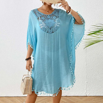 Abito Copricostume Estivo da Donna con Scollo Quadrato, Protezione Solare, Vestibilità Ampia, Traforato, per Spiaggia e Vacanze platinumshop
