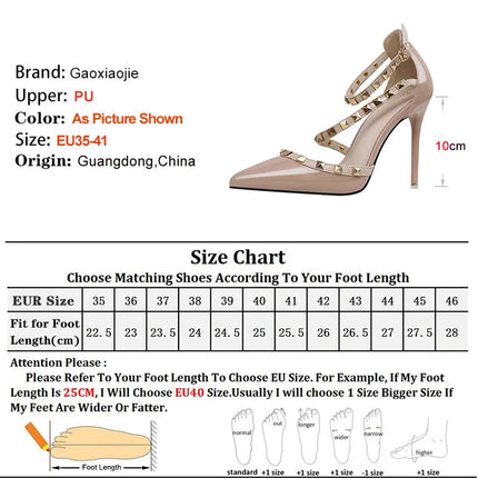 Scarpe tacco alto da donna estive in Europa e America Moda punta a punta bocca superficiale rivetto scava fuori sandali a spillo da discoteca platinumshop