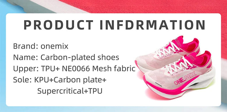 ONEMIX Nuove Scarpe da Corsa Professionali Marathon con Piastra in Carbonio a Tutta Lunghezza, Supporto Stabile e Assorbimento degli Urti, Ultra Leggere PlatiNum