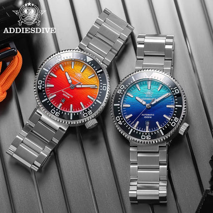 ADDIESDIVE 1000m Waterproof Diver Watches Sapphire Glass Automatic Mechanical Watches Super Luminous AD2526 Gradient Wristwatch