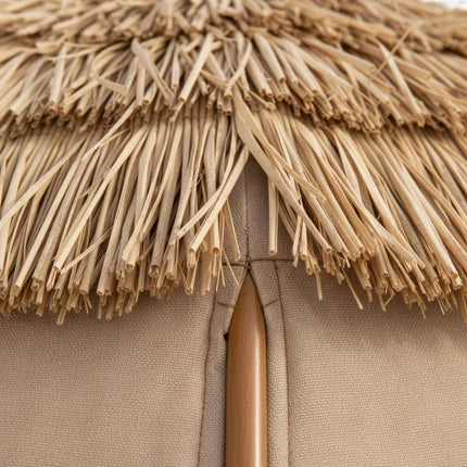 Ombrellone Tiki con Tetto in Paglia Stile Hawaiano Tropicale 30 °   Ombrellone da Esterno Multi-Angolo con Palo in Metallo Rimovibile per Spiaggia, Giardino e Patio