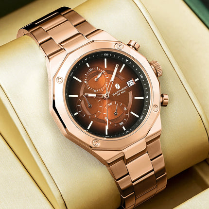 SAPHERO Orologio Cronografo Uomo al Quarzo 5ATM Impermeabile Acciaio Inox con Data, Regalo Perfetto per Padre, Marito, Fidanzato per Natale, Compleanno, San Valentino platinumshop