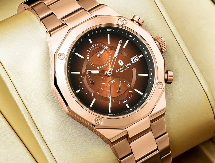 SAPHERO Orologio Cronografo Uomo al Quarzo 5ATM Impermeabile Acciaio Inox con Data, Regalo Perfetto per Padre, Marito, Fidanzato per Natale, Compleanno, San Valentino platinumshop