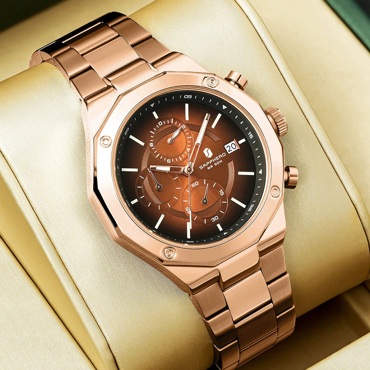 SAPHERO Orologio Cronografo Uomo al Quarzo 5ATM Impermeabile Acciaio Inox con Data, Regalo Perfetto per Padre, Marito, Fidanzato per Natale, Compleanno, San Valentino platinumshop