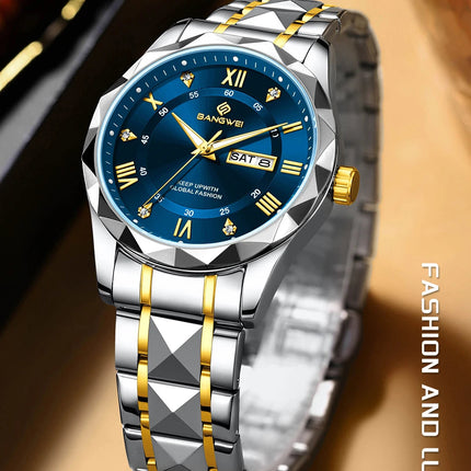 BANGWEI Orologio da donna Orologio di moda classico elegante di lussoBusiness Casual Data Orologi da donna al quarzo luminoso impermeabile in acciaio inossidabile platinumshop