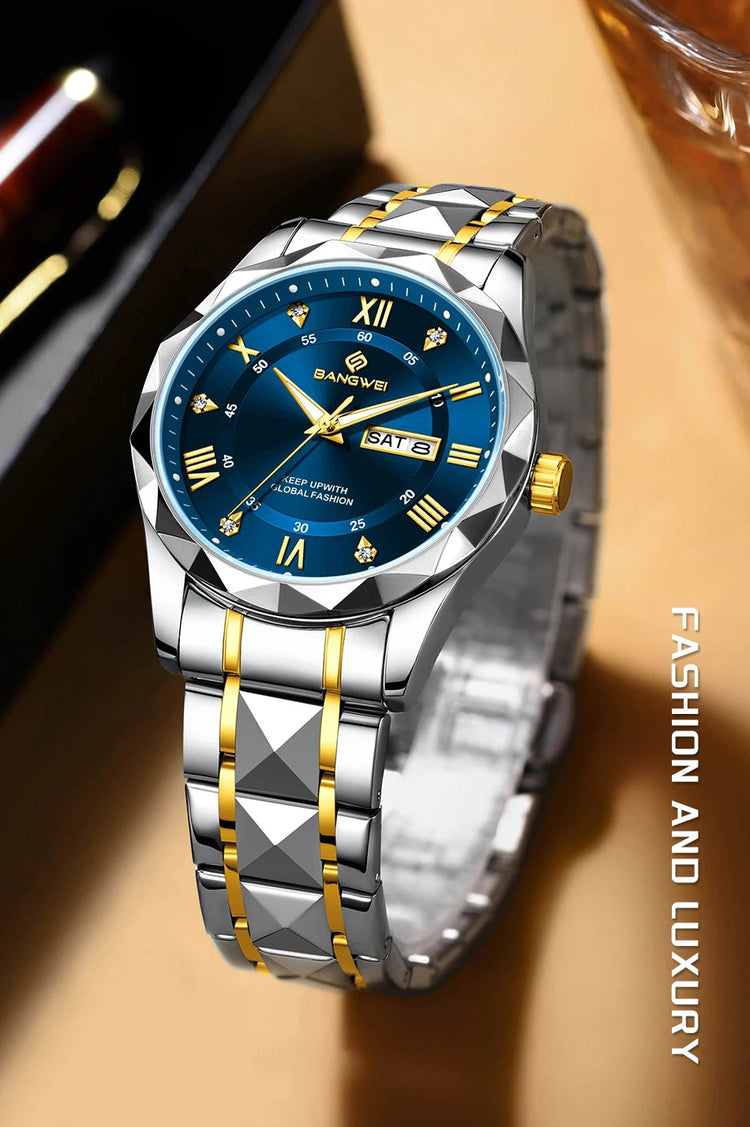 BANGWEI Orologio da donna Orologio di moda classico elegante di lussoBusiness Casual Data Orologi da donna al quarzo luminoso impermeabile in acciaio inossidabile platinumshop