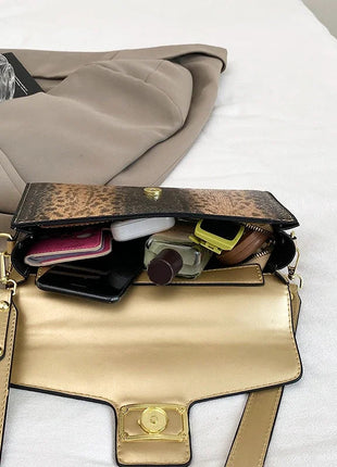 New Ladies Metal Buckle Simple Fashion Shoulder Bag Party Commuting Bag Women Luxury Brand Design PU Leather Bag PlatiNum