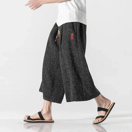 Pantaloni Kimono stile giapponese Pantaloni da bagno da uomo Samurai giapponese Harajuku Pantaloncini da uomo larghi casual Yukata Pantaloni a gamba larga Plus Size 5XL