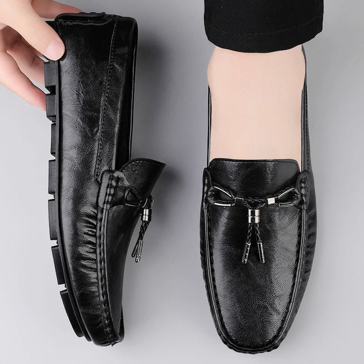 Scarpe Casual da Uomo in Vera Pelle, Mocassini di Lusso Traspiranti, Slip-on, Scarpe da Guida, Calzature Business