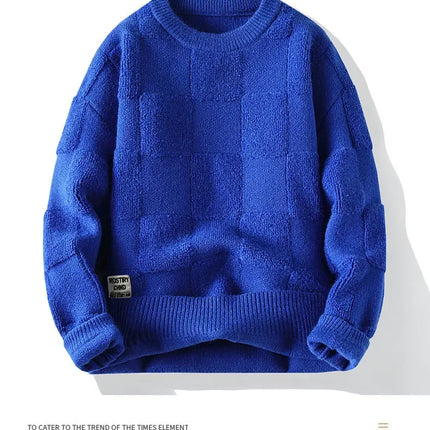 New Winter Men O-neck Knitted Pullovers Man Fleece WarmTurtlenecks Sweaters Man Casual Sweaters Quality Male Pullovers Size 4XL