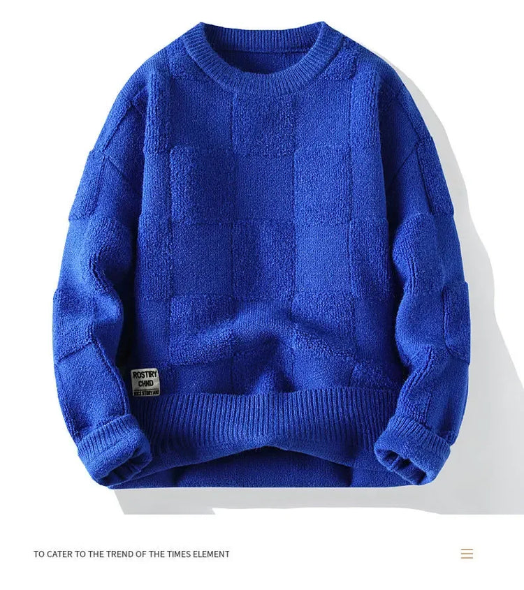 New Winter Men O-neck Knitted Pullovers Man Fleece WarmTurtlenecks Sweaters Man Casual Sweaters Quality Male Pullovers Size 4XL