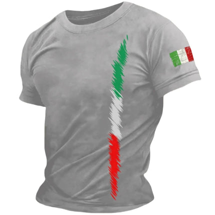 Italian Flag Simple Graphic T-shirt Fashion Summer Short Sleeve O-Neck 3D Printed T-shirts Casual Streetwear Oversized Men's T-shirt