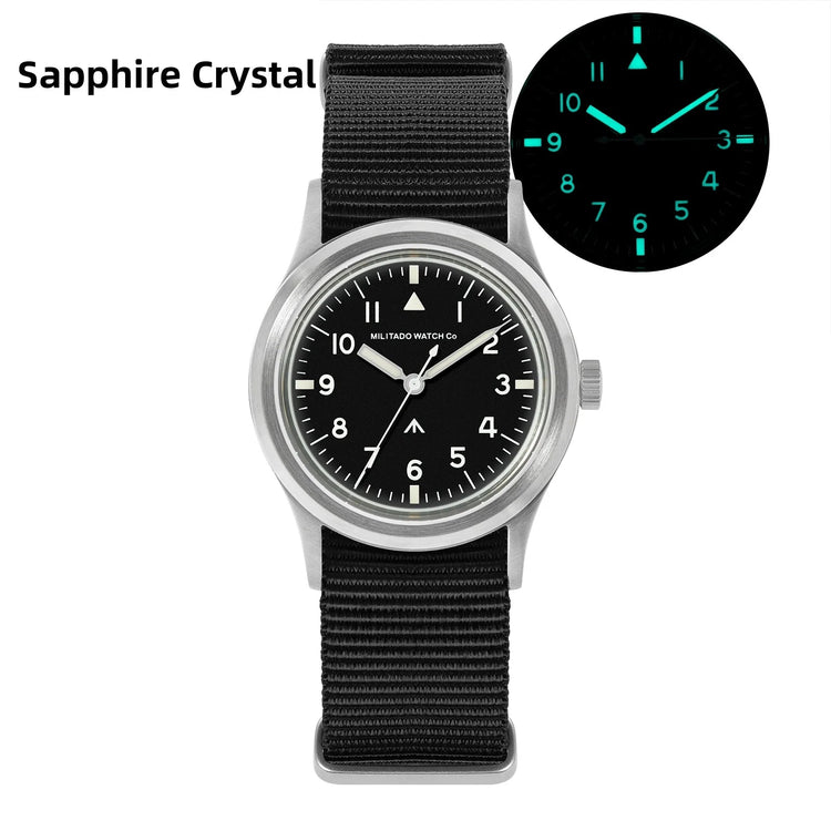 Militado ML14 36mm Orologio VH31 Sweep Secondo Movimento al quarzo Orologio Cristallo di zaffiro Super luminoso BGW9 C3 100m Orologi impermeabili platinumshop
