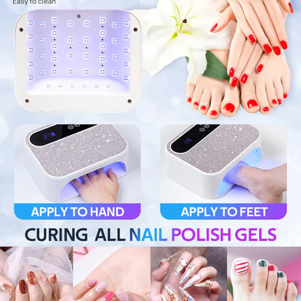 168W Rechargeable UV LED Nail Lamp Professional Dryer Cordless Gel Polish Drying Lamp For Manicure