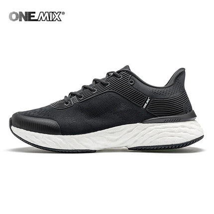 ONEMIX Scarpe da corsa nere per uomo Outdoor Donna Sneakers sportive Casual Scarpe da passeggio Viaggi Trekking Calzature da jogging PlatiNum