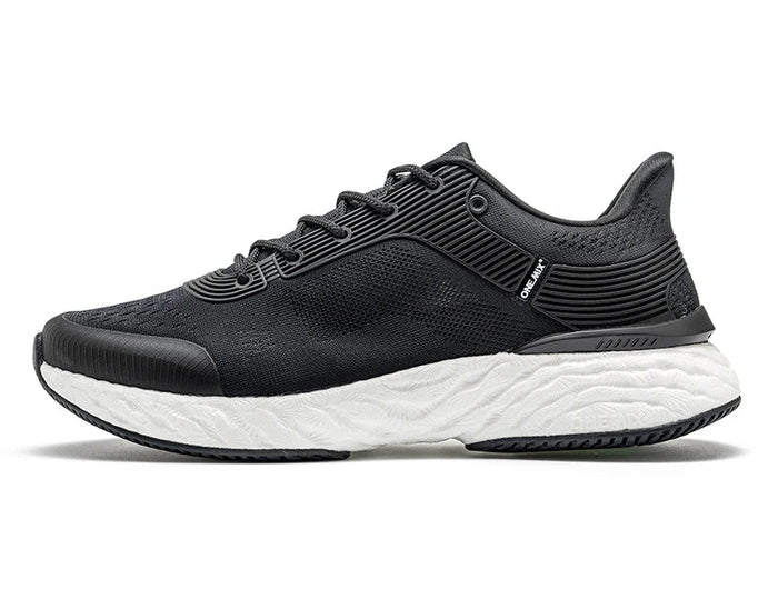 ONEMIX Scarpe da corsa nere per uomo Outdoor Donna Sneakers sportive Casual Scarpe da passeggio Viaggi Trekking Calzature da jogging PlatiNum