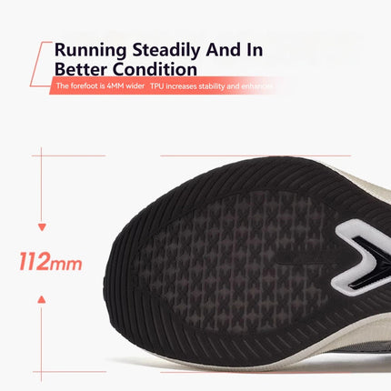 Xtep 2000KM 2.0 Running Shoes Women  Summer Shock Absorption Professional TPU Sneakers 876218110044 (suggest half size down) PlatiNum