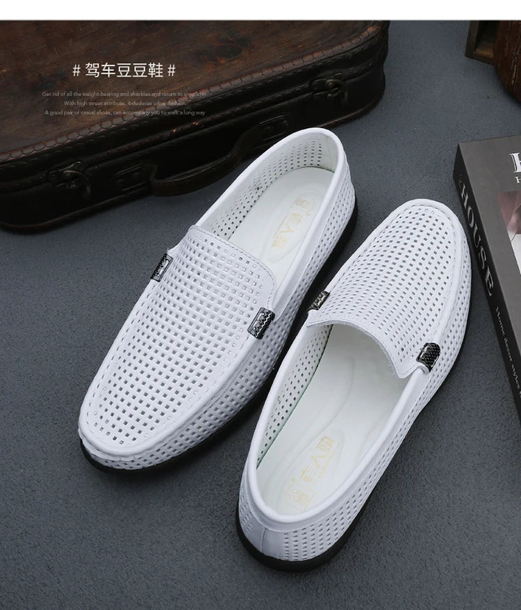2025 Estate Scava Fuori Penny Mocassini Da Uomo Scarpe Da Barca Traspirante Uomo Mocassini In Pelle Slip On Appartamenti Mens Casual Scarpe Da Guida