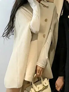 Autumn Winter Plus Size Women Coat Woolen Cloth Cloak Loose Overcoat Female High Quality 2025 Manteau Femme Hiver Oversize