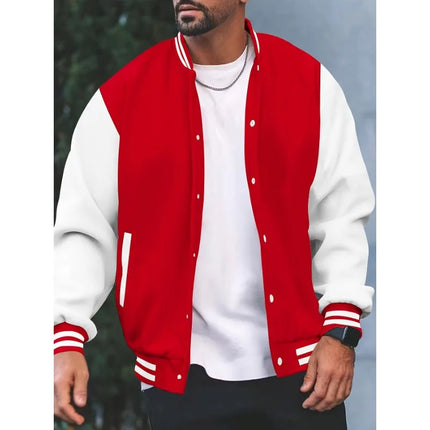 American Men's College-Style Baseball Jacket, Autumn/Winter Outdoor Sports Jogging Coat, Korean Fashion Casual Couple Jacket