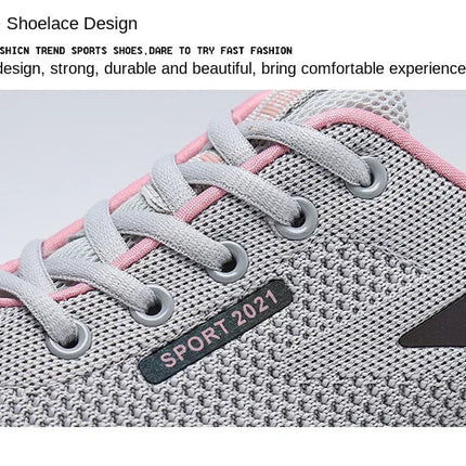 2025New Women's Trendy Sports Shoes Fashion Mesh Casual Shoes Lightweight Breathable Running Shoes PlatiNum