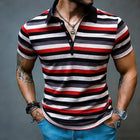 Polo da uomo estive a maniche corte, magliette con colletto a risvolto a righe, T-shirt T19