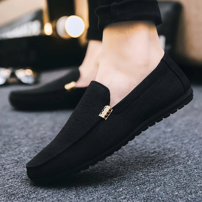 Scarpe casual da uomo in tela slip on mocassini alla moda per uomo abito di lusso scarpe da guida appartamenti formali per feste di matrimonio taglie forti