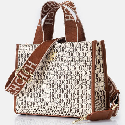 CHCH Fashion Monogram Print High Quality Metal Logo Casual Light Luxury Brand Designer 2025 New Women's Handbag bolsos mujer PlatiNum