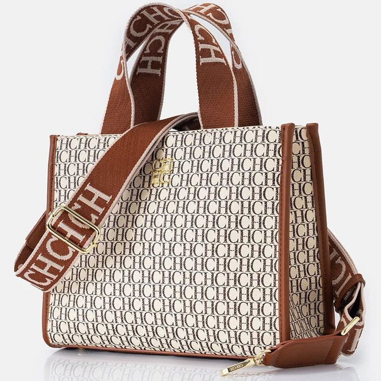 CHCH Fashion Monogram Print High Quality Metal Logo Casual Light Luxury Brand Designer 2025 New Women's Handbag bolsos mujer PlatiNum