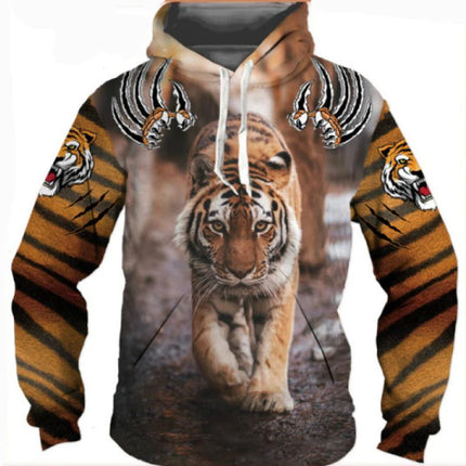New Tiger Hoodies Animal 3D Print Men Women Streetwear Hooded Sweatshirts Hip Hop Oversized Y2k Hoodie Pullovers Unisex Clothing