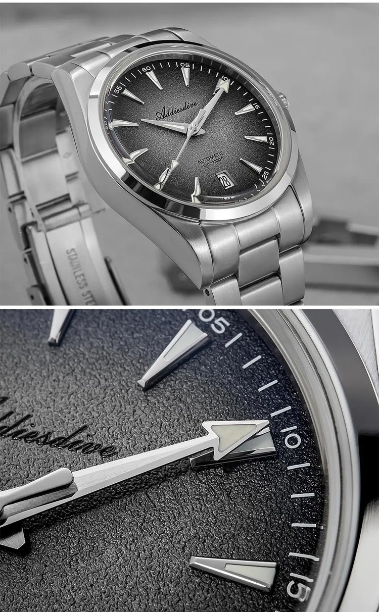 ADDIESDIVE Mechanical Men's Watch Classic Luxury Watch Super Bright Bubble Glass 100M Waterproof Men's Watch Gift
