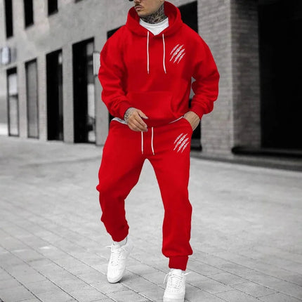 Men's sports suit, sports fashion print set, men's hoodie, women's suit, plush hoodie, solid color hoodie, casual wear PlatiNum