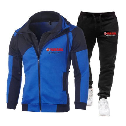New fashionable men's Yamaha logo printed sportswear hooded sweatshirt autumn and winter men's set sportswear hooded sweatshirt PlatiNum